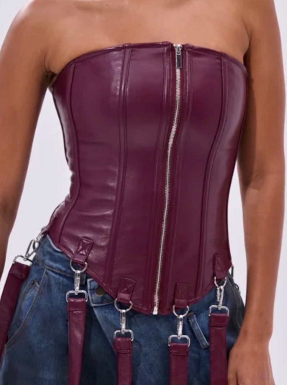 AKIRA FAN FAVORITE FAUX LEATHER CORSET Size XLXL